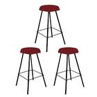 Kit 03 Banqueta Alta Lari Eiffel Preto Vermelho