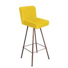 Kit 03 Banqueta Alta Lexi Bronze Suede Amarelo