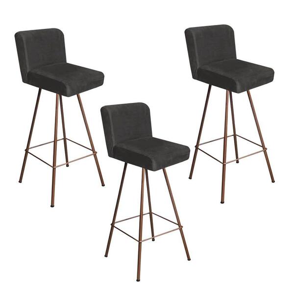 Kit 03 Banqueta Alta Lexi Corino Cinza