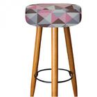 Kit 03 Banqueta Alta Lia Castanho Triângulo Rose