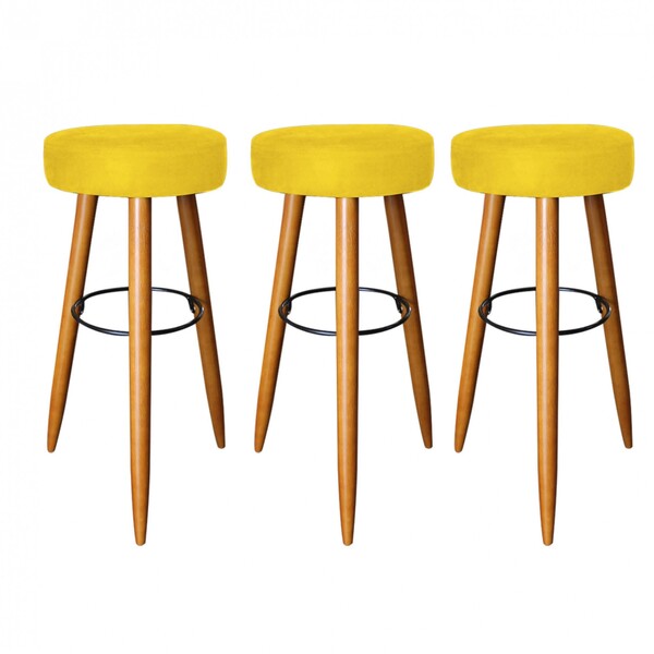 Kit 03 Banqueta Alta Lia Para Cozinha Bar Balcão Bistrô Pé Pa