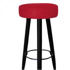 Kit 03 Banqueta Alta Lia Preto Suede Vermelho