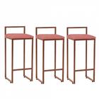 Kit 03 Banqueta Alta Lina Bronze Rose Gold