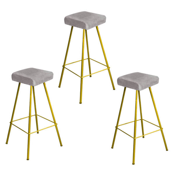 Kit 03 Banqueta Alta Lira Eiffel Industrial Cozinha Bar Balcã