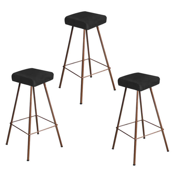 Kit 03 Banqueta Alta Lira Eiffel Industrial Cozinha Bar Balcã