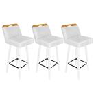 Kit 03 Banqueta Alta Lith Branco Branco