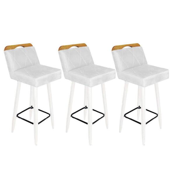 Kit 03 Banqueta Alta Lith Branco Branco