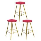 Kit 03 Banqueta Alta Loni Eiffel Dourado Vermelho