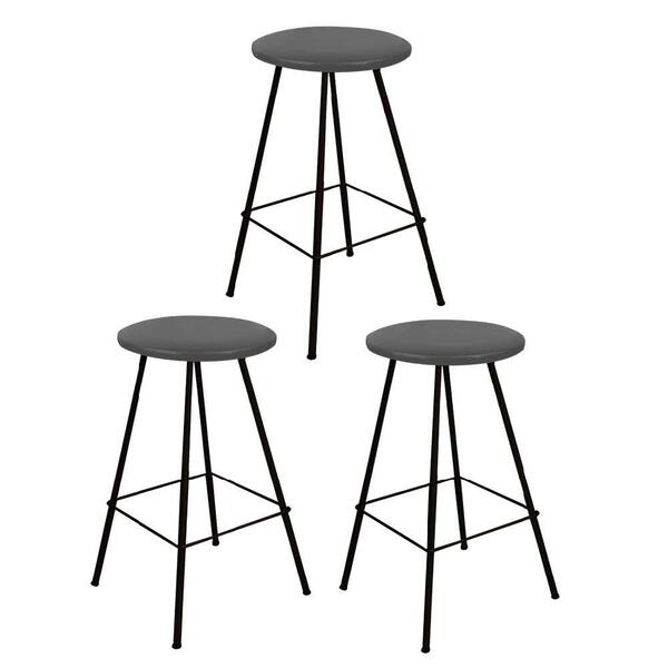 Kit 03 Banqueta Alta Loni Eiffel Preto Cinza