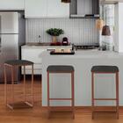 Kit 03 Banqueta Alta Lua Bronze Cinza