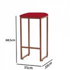 Kit 03 Banqueta Alta Lua Bronze Vermelho