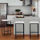 Kit 03 Banqueta Alta Lua Corino Branco