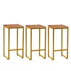 Kit 03 Banqueta Alta Lua Dourado Rosa