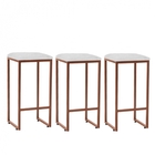 Kit 03 Banqueta Alta Lua Industrial Cozinha Bar Balcão Bistrô