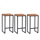 Kit 03 Banqueta Alta Lua Industrial Cozinha Bar Balcão Bistrô