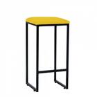 Kit 03 Banqueta Alta Lua Preto Amarelo