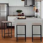 Kit 03 Banqueta Alta Lua Suede Bege