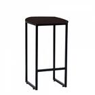 Kit 03 Banqueta Alta Lua Suede Marrom