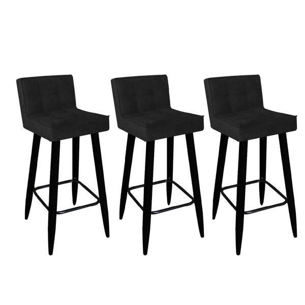 Kit 03 Banqueta Alta Lucy Preto Preto