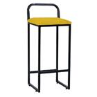 Kit 03 Banqueta Alta Luffi Com Encosto Preto Amarelo