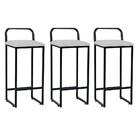 Kit 03 Banqueta Alta Luffi Com Encosto Preto Branco