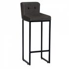 Kit 03 Banqueta Alta Preto Botão Preto Cinza