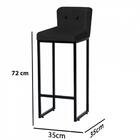 Kit 03 Banqueta Alta Preto Botão Preto Preto