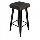 Kit 03 Banqueta Alta Quadrado Luma Preto Cinza