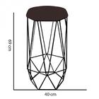 Kit 03 Banqueta Aramado Preto Corino Marrom