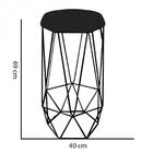 Kit 03 Banqueta Aramado Preto Corino Preto