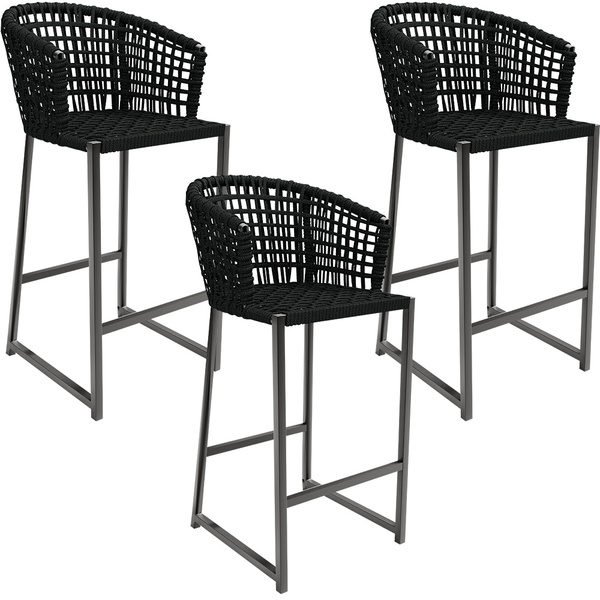 Kit 03 Banqueta Para Área Gourmet Cozinha Varanda Corda Náuti