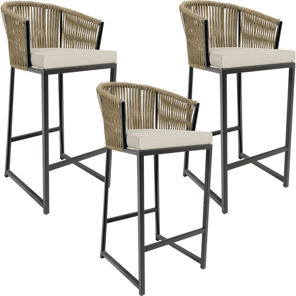 Kit 03 Banqueta Para Área Gourmet Cozinha Varanda Corda Náuti