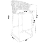 Kit 03 Banqueta Para Área Gourmet Cozinha Varanda Corda Náuti