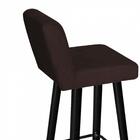 Kit 03 Banqueta Preto Suede Marrom