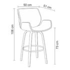 Kit 03 Banquetas Agra Giratória Com Base De Madeira E Apoio D