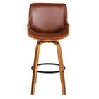 Kit 03 Banquetas Agra Giratória Com Base De Madeira E Apoio D