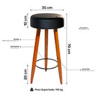 Kit 03 Banquetas Alta Bancada Gourmet Áustria 70cm Estofada P