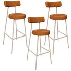 Kit 03 Banquetas Alta Bar Cozinha Sala De Jantar Aço Milão Ar