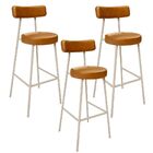 Kit 03 Banquetas Alta Bar Cozinha Sala De Jantar Aço Milão Ar