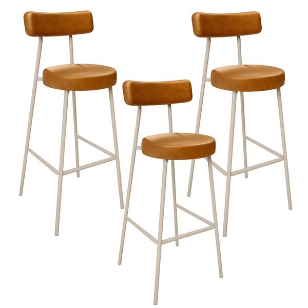 Kit 03 Banquetas Alta Bar Cozinha Sala De Jantar Aço Milão Ar