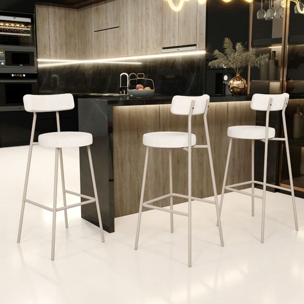 Kit 03 Banquetas Alta Bar Cozinha Sala De Jantar Aço Milão Ar