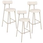 Kit 03 Banquetas Alta Bar Cozinha Sala De Jantar Aço Milão Ar