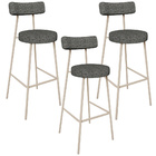 Kit 03 Banquetas Alta Bar Cozinha Sala De Jantar Aço Milão Ar