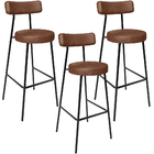 Kit 03 Banquetas Alta Bar Cozinha Sala De Jantar Em Aço Milão