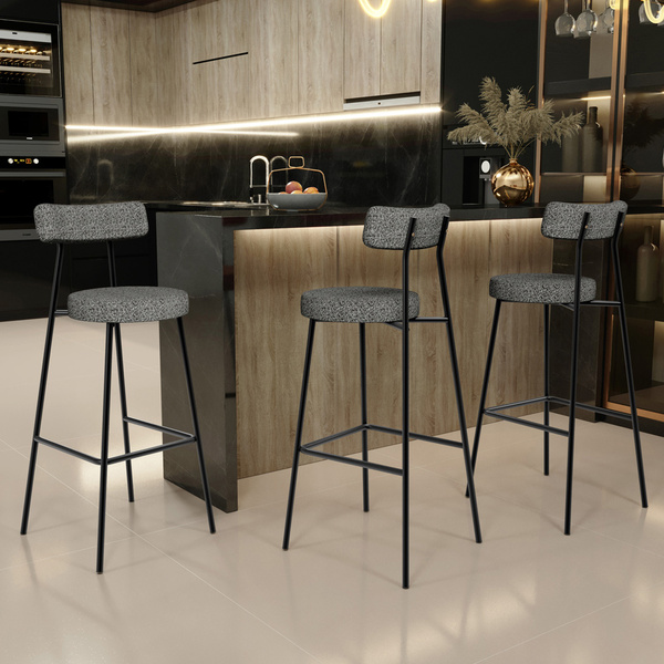 Kit 03 Banquetas Alta Bar Cozinha Sala De Jantar Estrutura Em