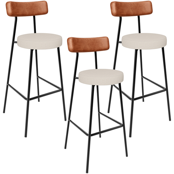 Kit 03 Banquetas Alta Bar Cozinha Sala De Jantar Milão L02 Co