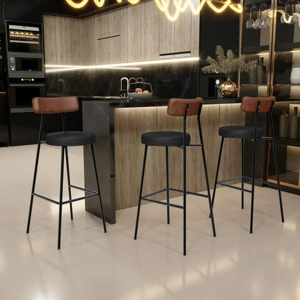 Kit 03 Banquetas Alta Bar Cozinha Sala De Jantar Milão L02 Co