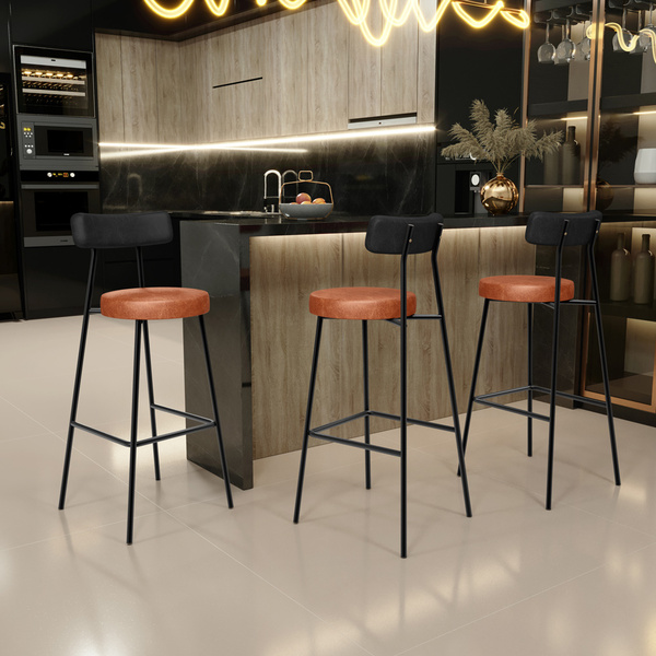 Kit 03 Banquetas Alta Bar Cozinha Sala De Jantar Milão L02 Co