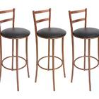 Kit 03 Banquetas Alta Bento Cobre Bq12 Corano Preto Hks Milan