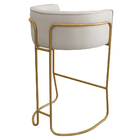 Kit 03 Banquetas Alta Com Encosto Betina Base Bronze Poliéste